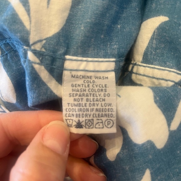REYN SPOONER JOE KEALOHA Blue‎ and White Floral Popover Shirt - Picture 6 of 7
